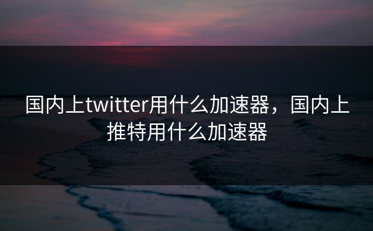 国内上twitter用什么加速器，国内上推特用什么加速器