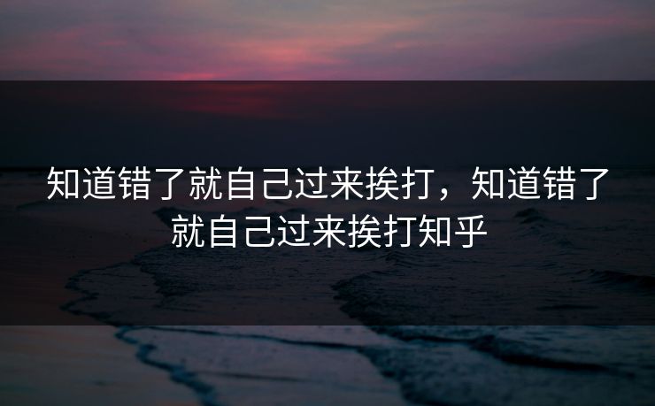 知道错了就自己过来挨打，知道错了就自己过来挨打知乎