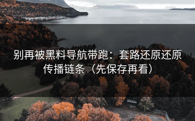 别再被黑料导航带跑：套路还原还原传播链条（先保存再看）