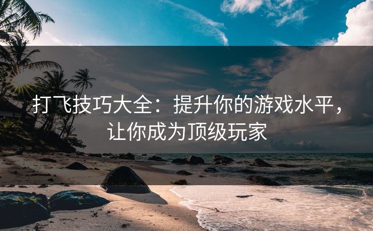 打飞技巧大全:提升你的游戏水平,让你成为顶级玩家 打飞技巧大全:提升你的游戏水平,让你成为顶级玩家